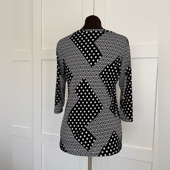 Jostar Colorblock 3/4 Sleeves Stretch Travel Knit Top Tunic - Picture 5 of 7